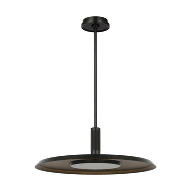 A minimalist Saucer Large Pendant from Visual Comfort, providing an indirect glow for a cozy living space.
