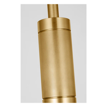 Oversized Saucer Large Pendant by Visual Comfort, a contemporary brass chandelier ideal for hotel lobbies.