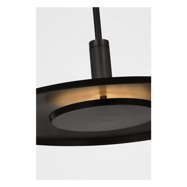 Contemporary Saucer Large Pendant, an 18-inch ceiling fixture with a sleek design and dimmable lighting.