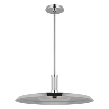 Sleek Saucer XL LED dimmable pendant lamp with steel or polished nickel shade for modern interiors