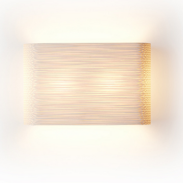 Modern Scraplights Skew sustainable wall light by Graypants, showing white finish.
