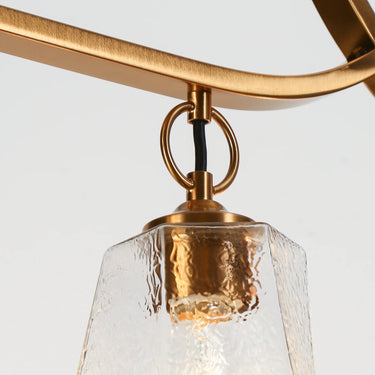 Sleek Brass Linear Pendant Light with 6 Lights Over Kitchen Island