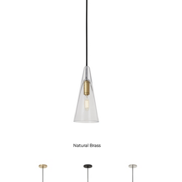 Visual Comfort Selina cone glass pendant, damp-rated for stylish bathroom or kitchen use