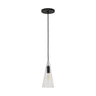 Selina small accent pendant light with cone glass shade for modern kitchens and dining spaces in black finish