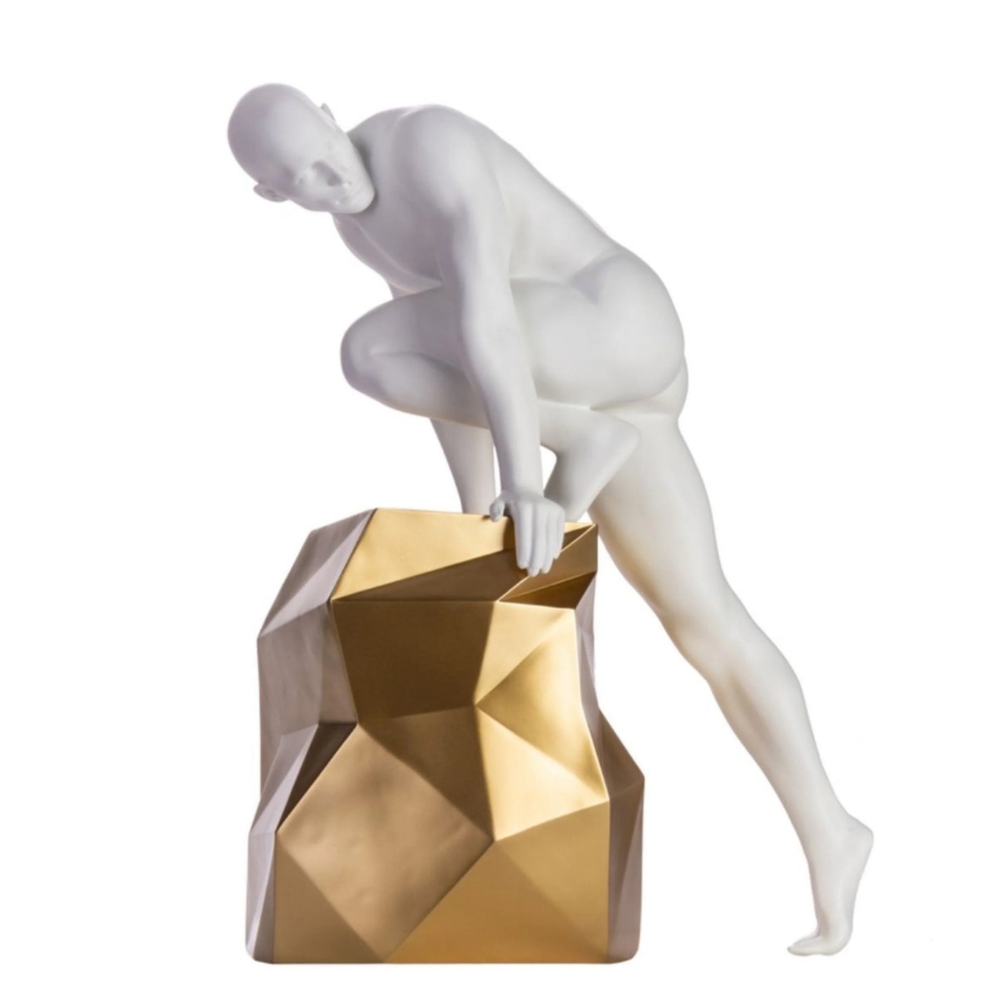 Finesse Decor The Sensuality Man Sculpture in Matte White and Gold