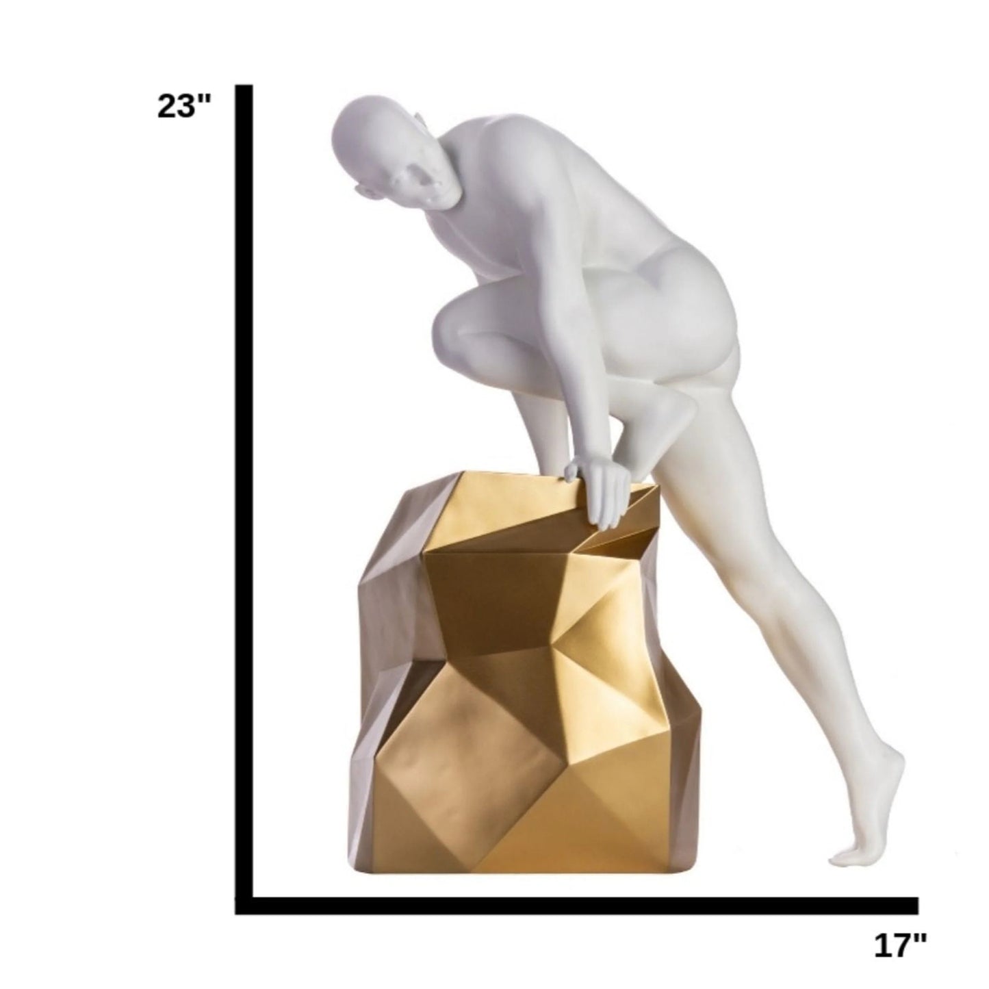 Finesse Decor The Sensuality Man Sculpture in Matte White and Gold
