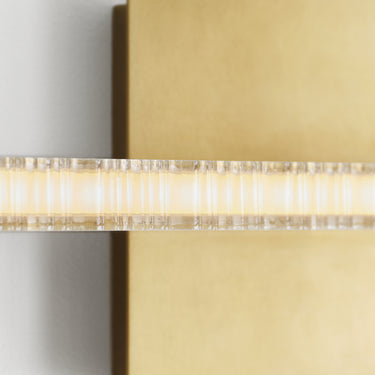 Luxury 36 inch crystal vanity fixture with natural brass trim for commercial bathrooms