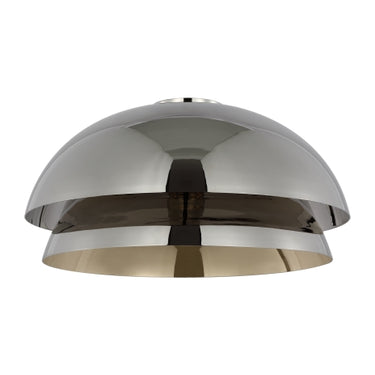 Visual Comfort Shanti flush mount light fixture in polished nickel for residential and commercial ceilings