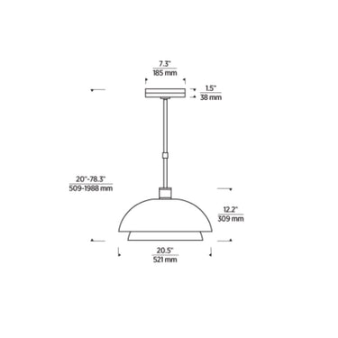 Sean Lavin-designed Shanti pendant light, modern large dome ceiling fixture for upscale interiors 