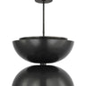 Double dome LED pendant ceiling light by Visual Comfort, 26" wide, for kitchen islands or dining areas in dark bronze finish