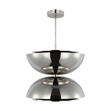 Extra-large double dome ceiling light with LED, 26" width, suited for high-ceiling residential settings