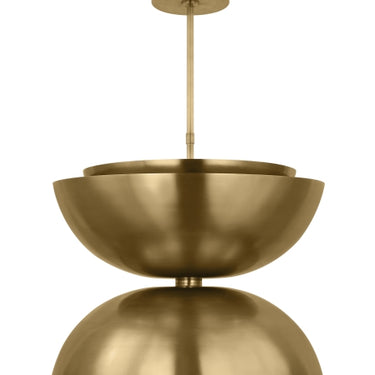 Visual Comfort dual dome pendant with integrated LED, 26" wide, great for dining rooms or loft spaces