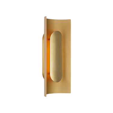 Modern brass LED wall sconce for bedroom and hallway lighting