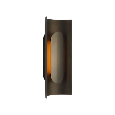 Shielded Medium bronze wall sconce by Visual Comfort Modern with warm LED light