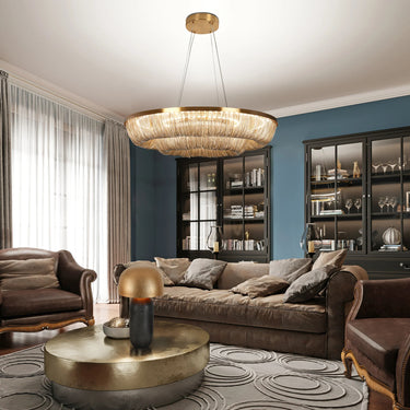 Shoebill Empire Chandelier, 31.5" - Brass Finish, LED Lights