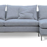 Simena sectional sofa with chaise in grey tweed fabric by Soho Concept with stainless steel base