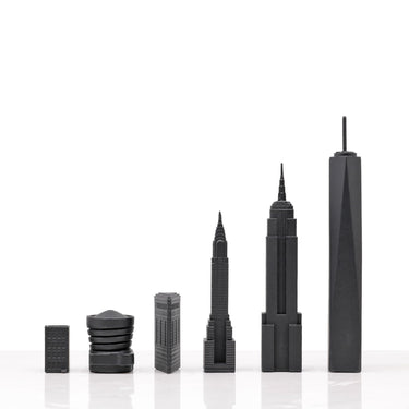 Skyline Chess Set Luxury Bronze New York Edition with Marble Hatch Board