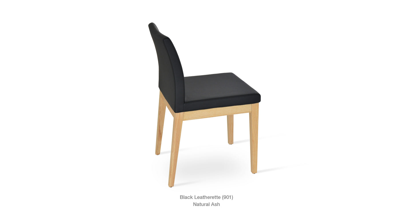 Soho Concept Aria Wood Base and Leather Seat Dining Chair 2