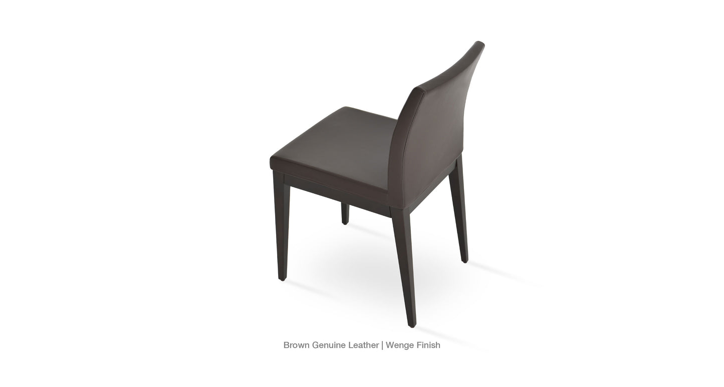Soho Concept Aria Wood Base and Leather Seat Dining Chair 5