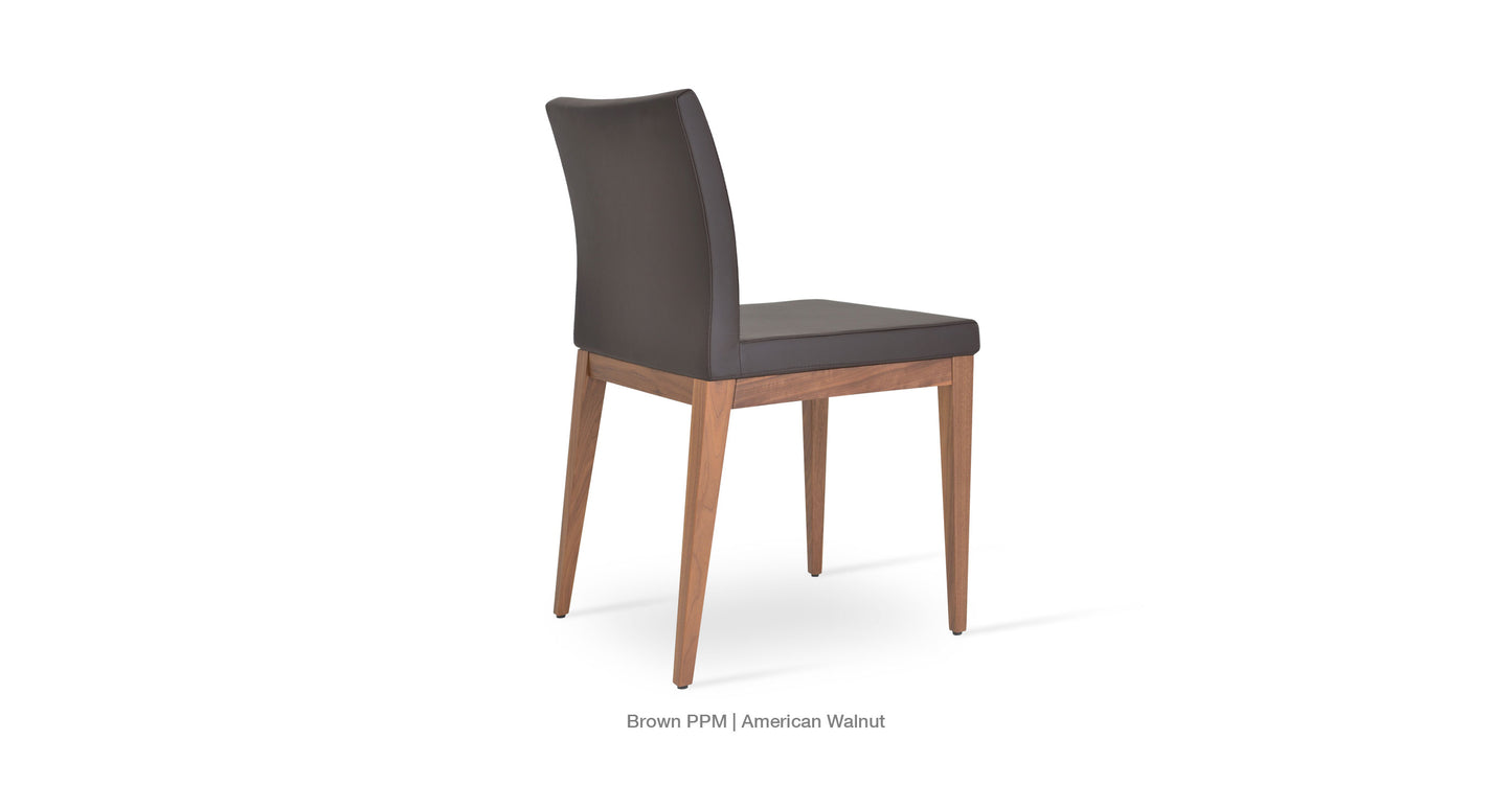 Soho Concept Aria Wood Base and Leather Seat Dining Chair 6