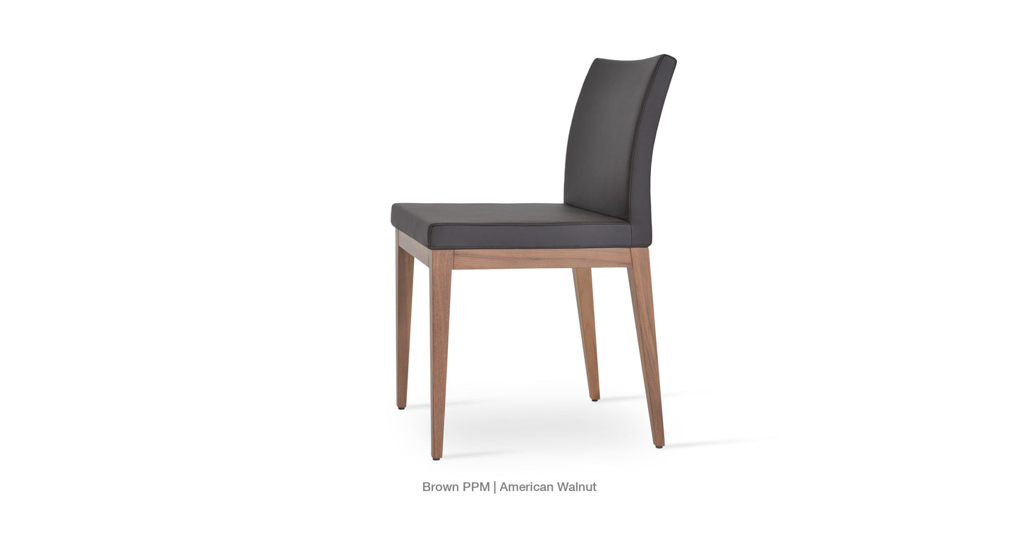 Soho Concept Aria Wood Base and Leather Seat Dining Chair 7