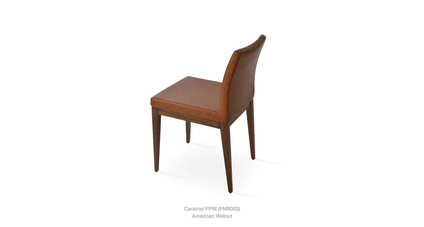 Soho Concept Aria Wood Base and Leather Seat Dining Chair 8
