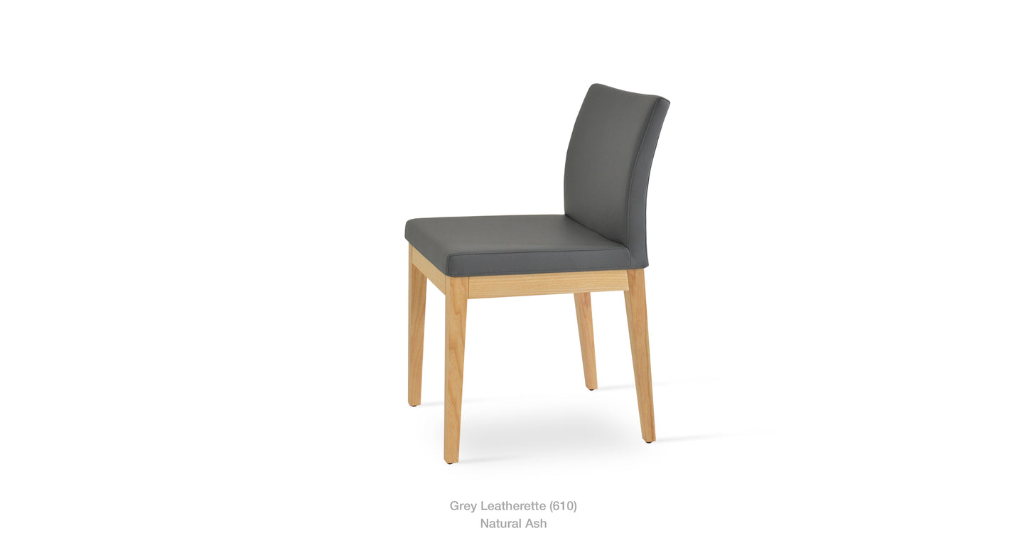 Soho Concept Aria Wood Base and Leather Seat Dining Chair 12