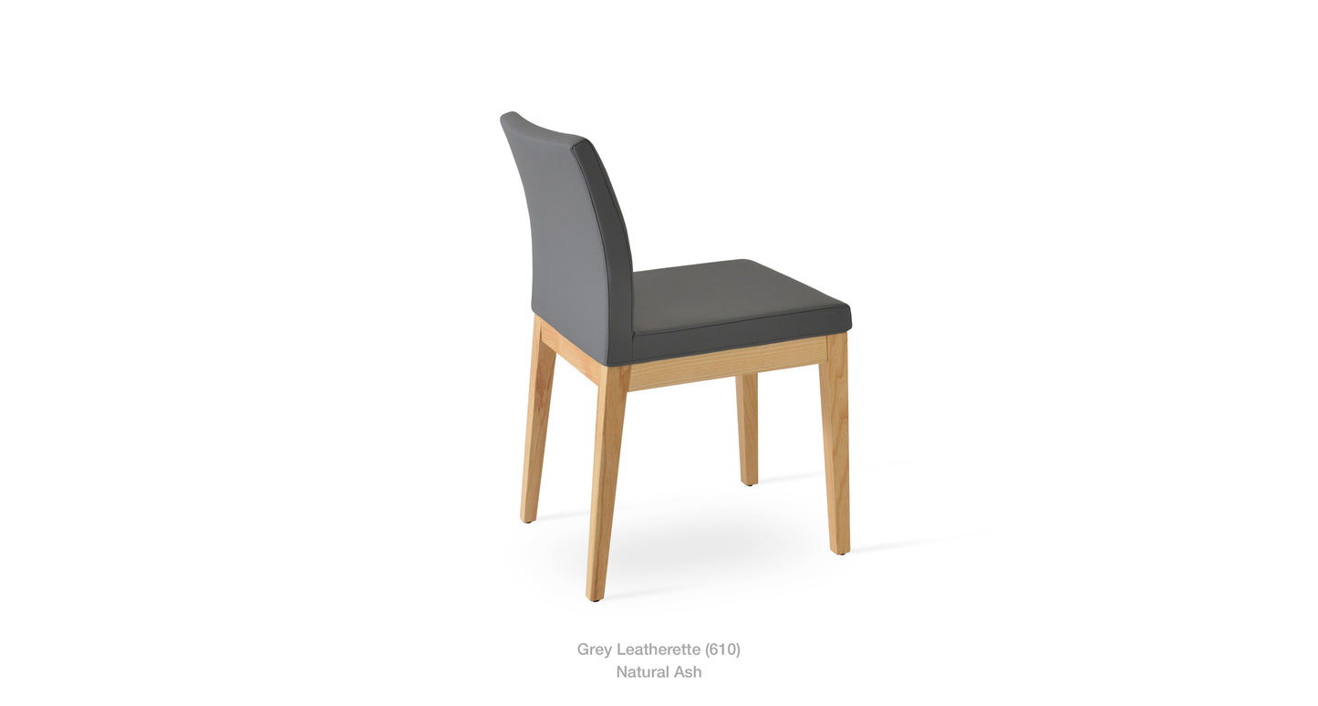 Soho Concept Aria Wood Base and Leather Seat Dining Chair 13
