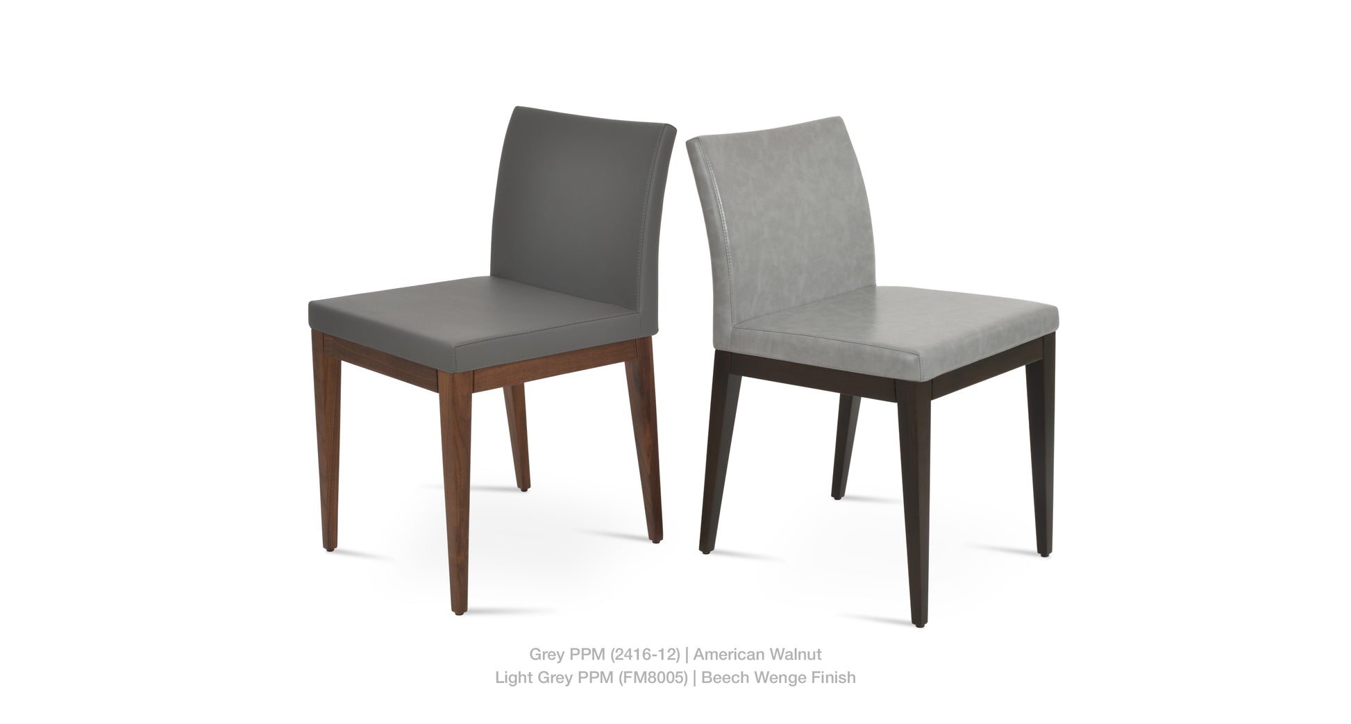 Soho Concept Aria Wood Base and Leather Seat Dining Chair 14