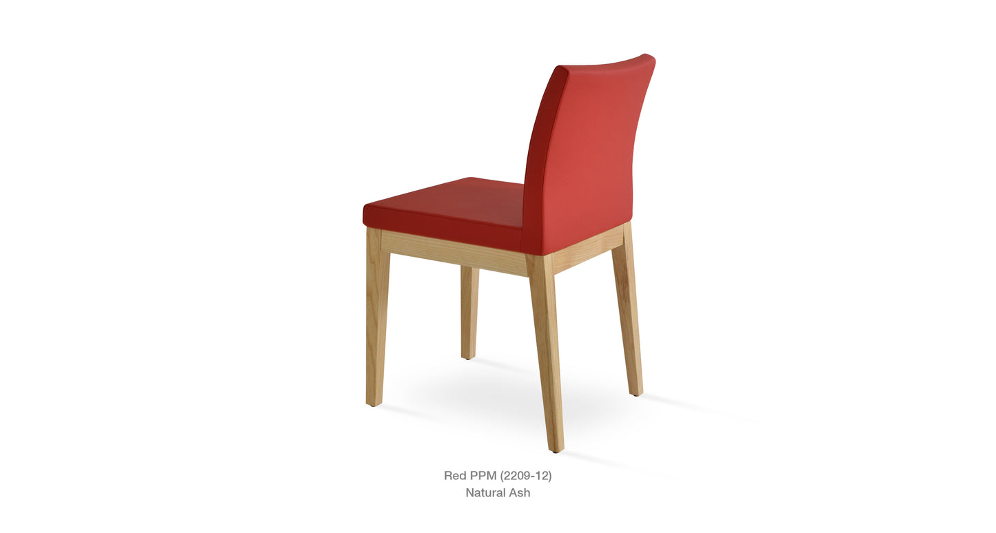 Soho Concept Aria Wood Base and Leather Seat Dining Chair 16