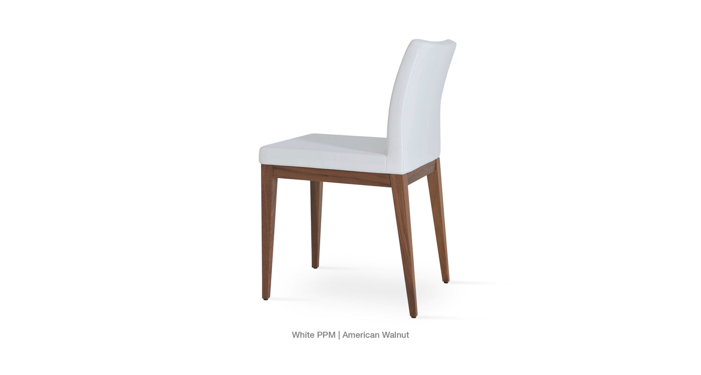 Soho Concept Aria Wood Base and Leather Seat Dining Chair 19