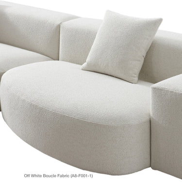Bleecker 131 inch modern bouclé sofa by Soho Concept in off white bouclé fabric