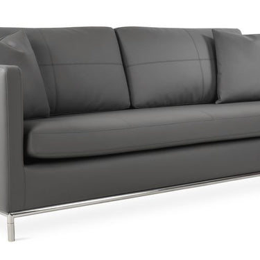 Soho Concept Istanbul contemporary sofa with stainless steel base and black PPM upholstery for modern small spaces