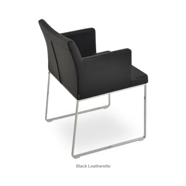 Soho Sled Wire Armchair Leather by SohoConcept - New