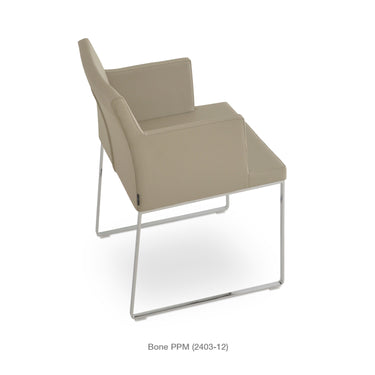 Soho Sled Wire Armchair Leather by SohoConcept - New