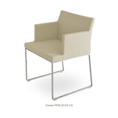 Soho Sled Wire Armchair Leather by SohoConcept - New