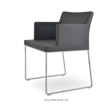 Soho Sled Wire Armchair Leather by SohoConcept - New