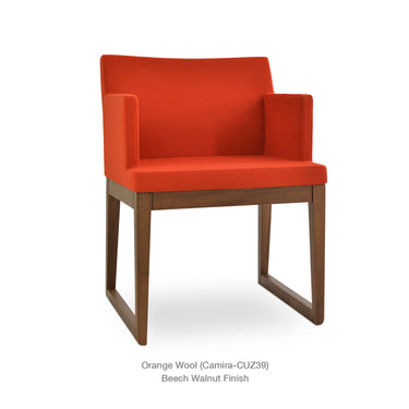Soho Sled Wood Armchair Fabric by SohoConcept - New