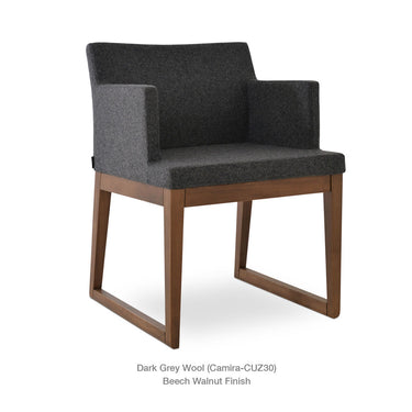 Soho Sled Wood Armchair Fabric by SohoConcept - New