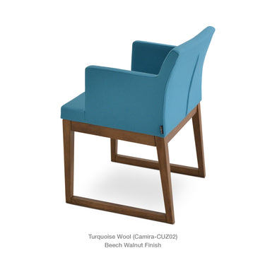 Soho Sled Wood Armchair Fabric by SohoConcept - New