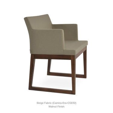 Soho Sled Wood Armchair Fabric by SohoConcept - New