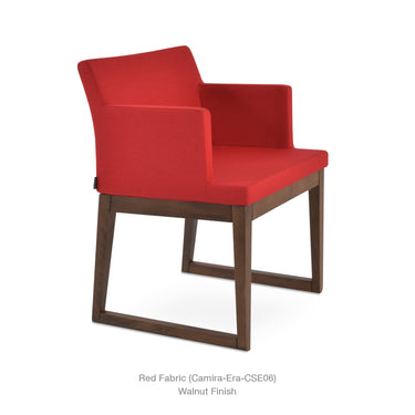 Soho Sled Wood Armchair Fabric by SohoConcept - New
