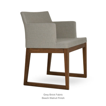 Soho Sled Wood Armchair Fabric by SohoConcept - New