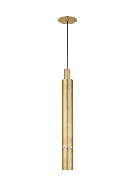 Sottile Pendant Light Brass with Polished Steel Ring