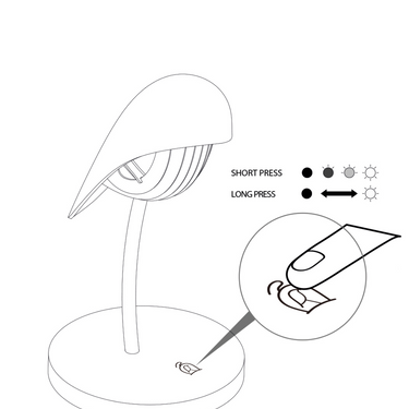Bird by Daqiconcept touch dimming diagram, line drawing