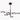 Long-arm modern chandelier in matte black finish with LED modules