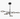 Long-arm modern chandelier in matte black finish with LED modules