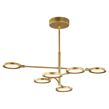 Adjustable modern chandelier with rotating arms for commercial interiors