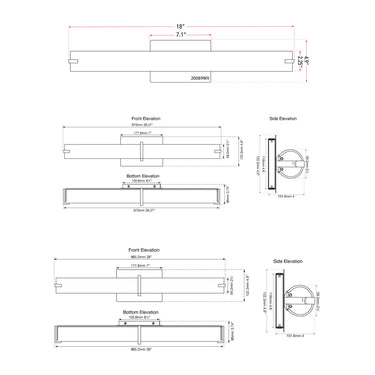 Abra Lighting Squire 20 Vertical/Horizontal Led Round Vanity Light