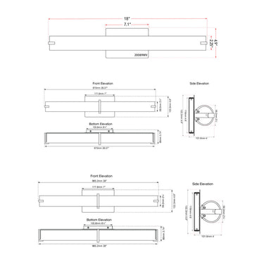 Abra Lighting Squire 38 Vertical/Horizontal Led Round Vanity Light